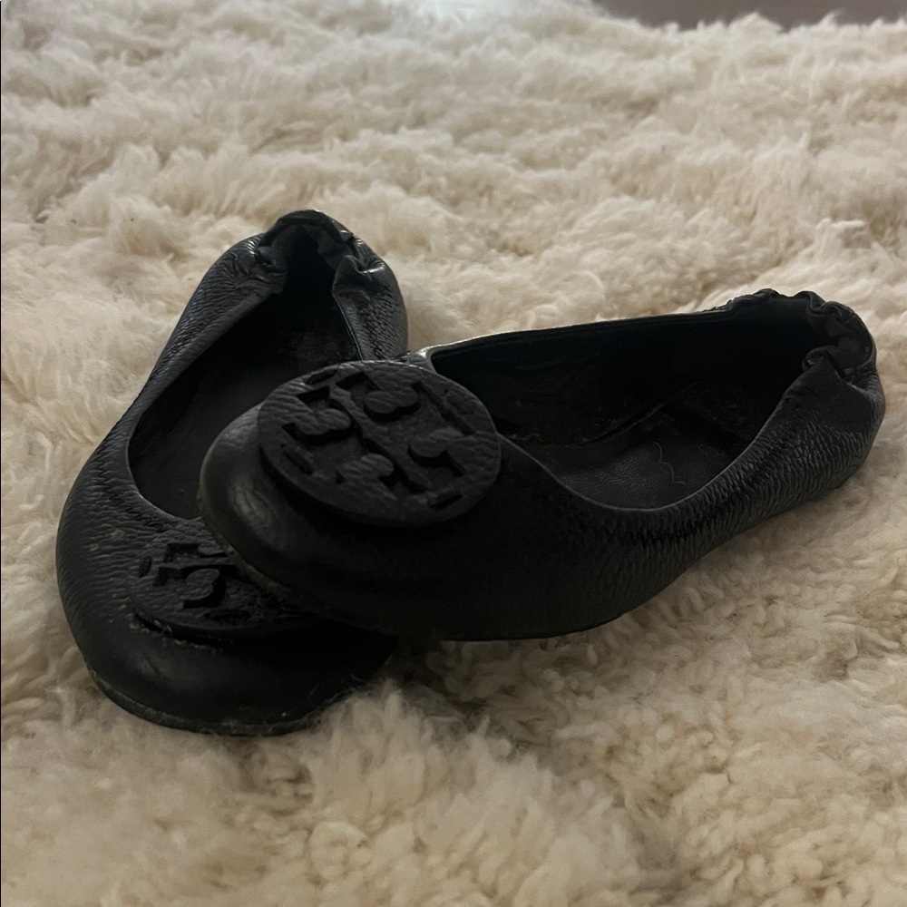 Tory Burch Black Leather Flats
